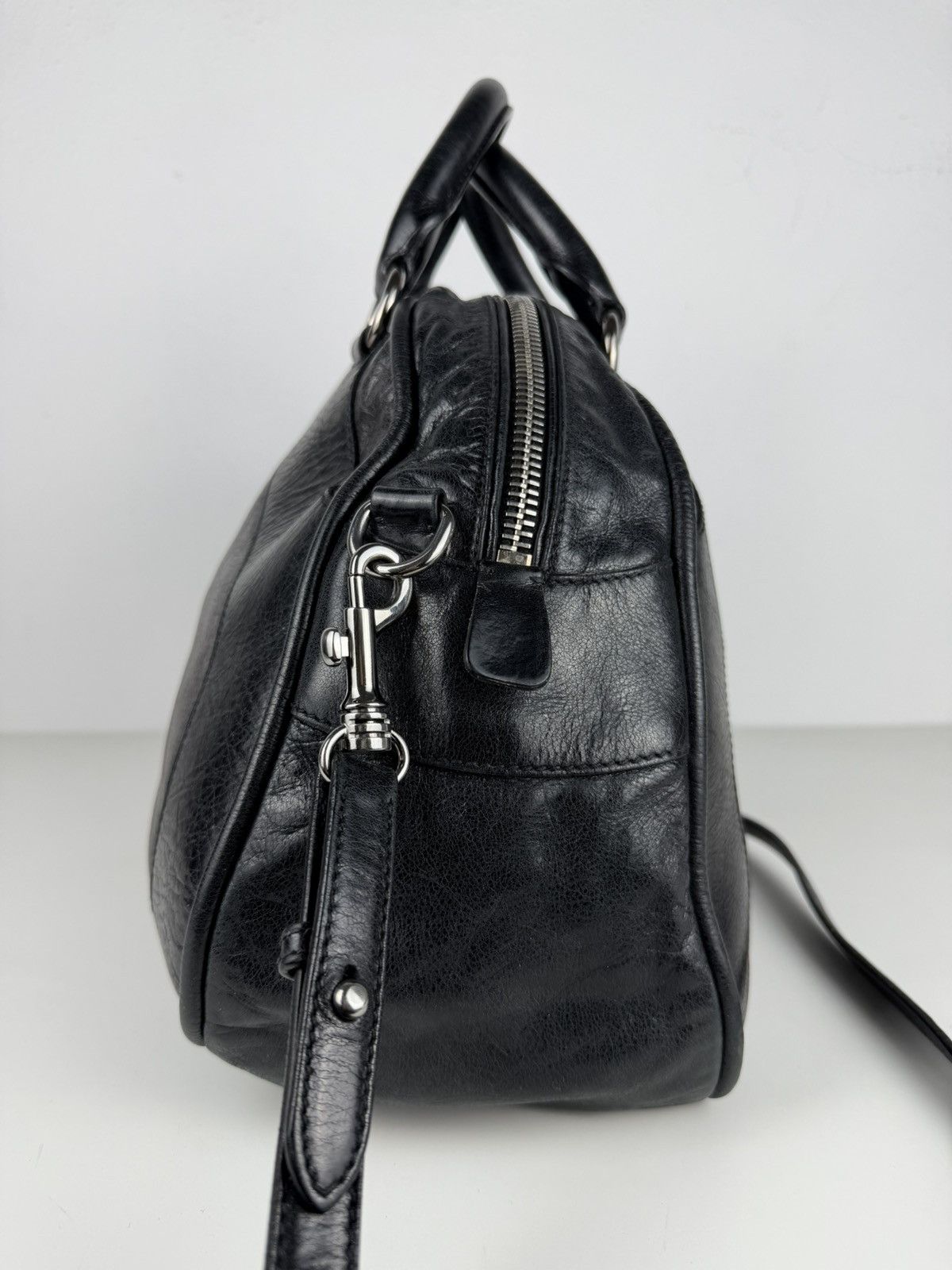 Miu Miu leather bowling bag