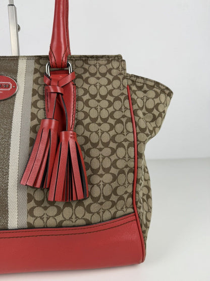 Coach legacy stripe candace carryall tote