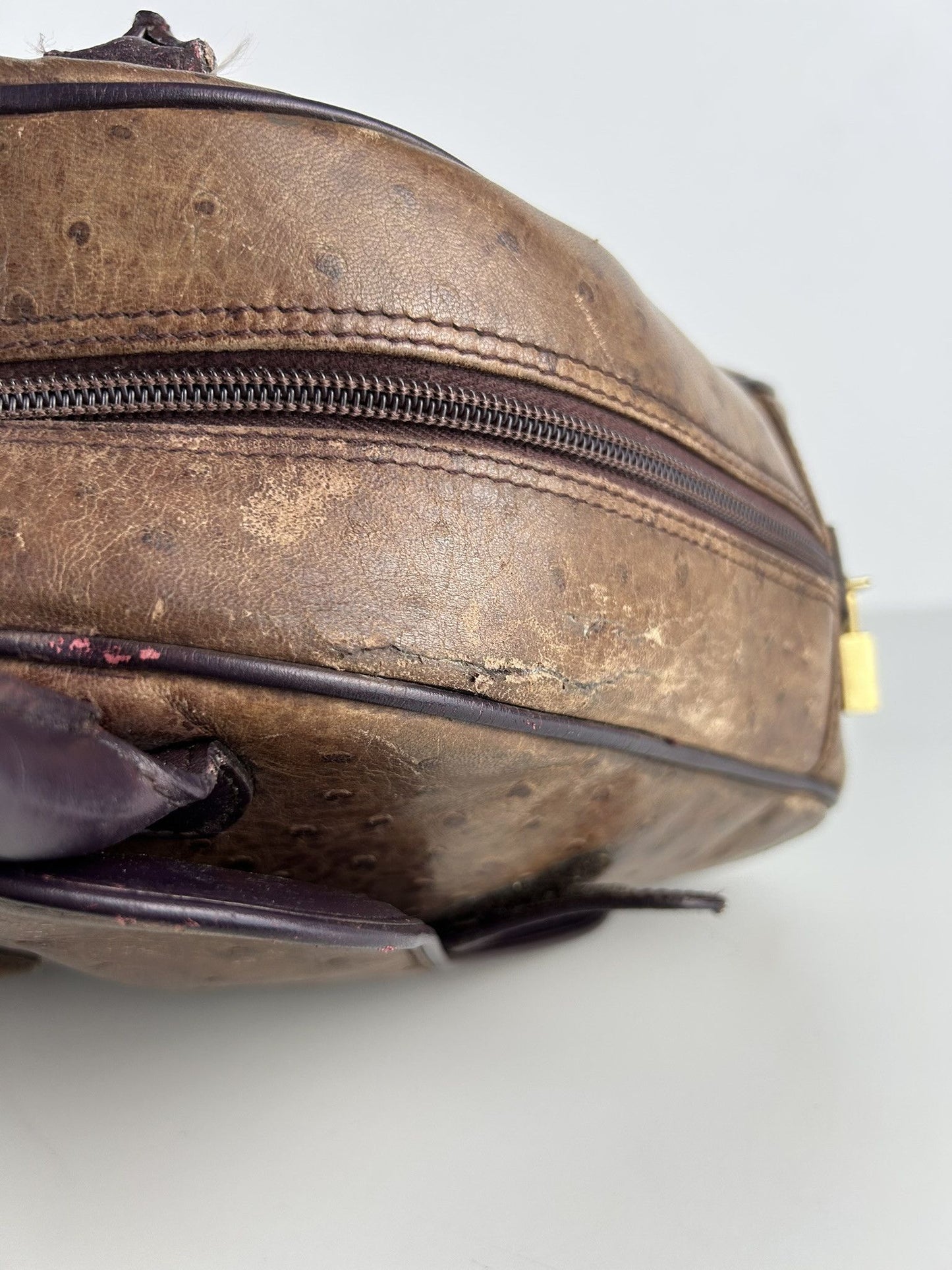 2000 Dior by John Galliano double saddle leather bowling bag