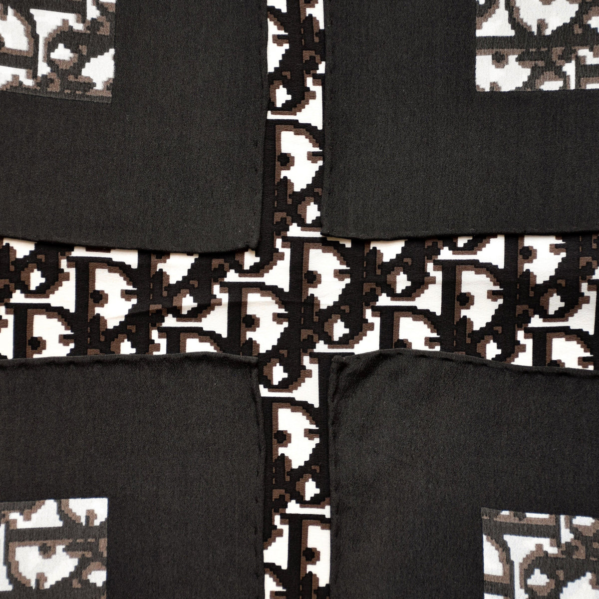 Vintage Dior trotter silk scarf brown