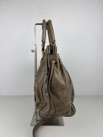 Miu Miu vitello bauletto aperto gathered leather handbag