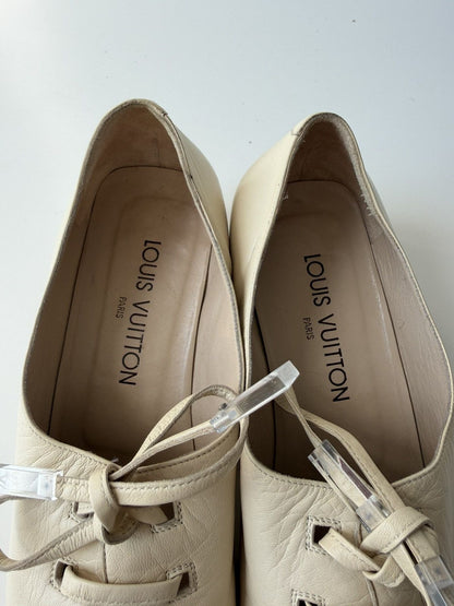 Vintage Louis Vuitton square toe block heel flats