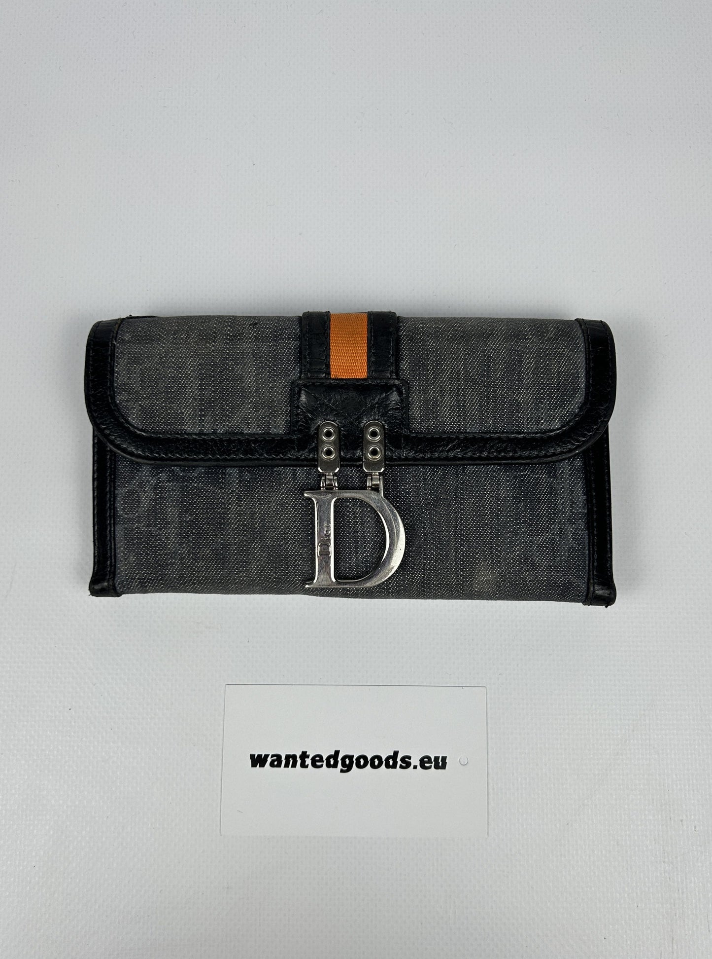 Dior flight monogram canvas and leather long trifold wallet
