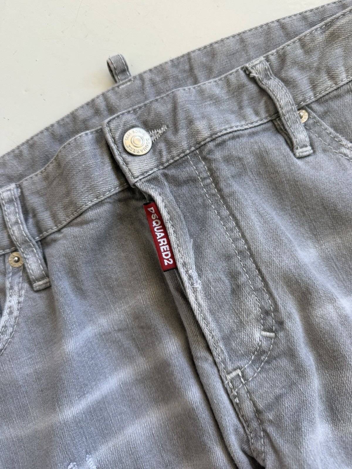 Dsquared2 distressed gray slim jeans