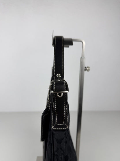Coach signature jacquard half moon small hobo bag