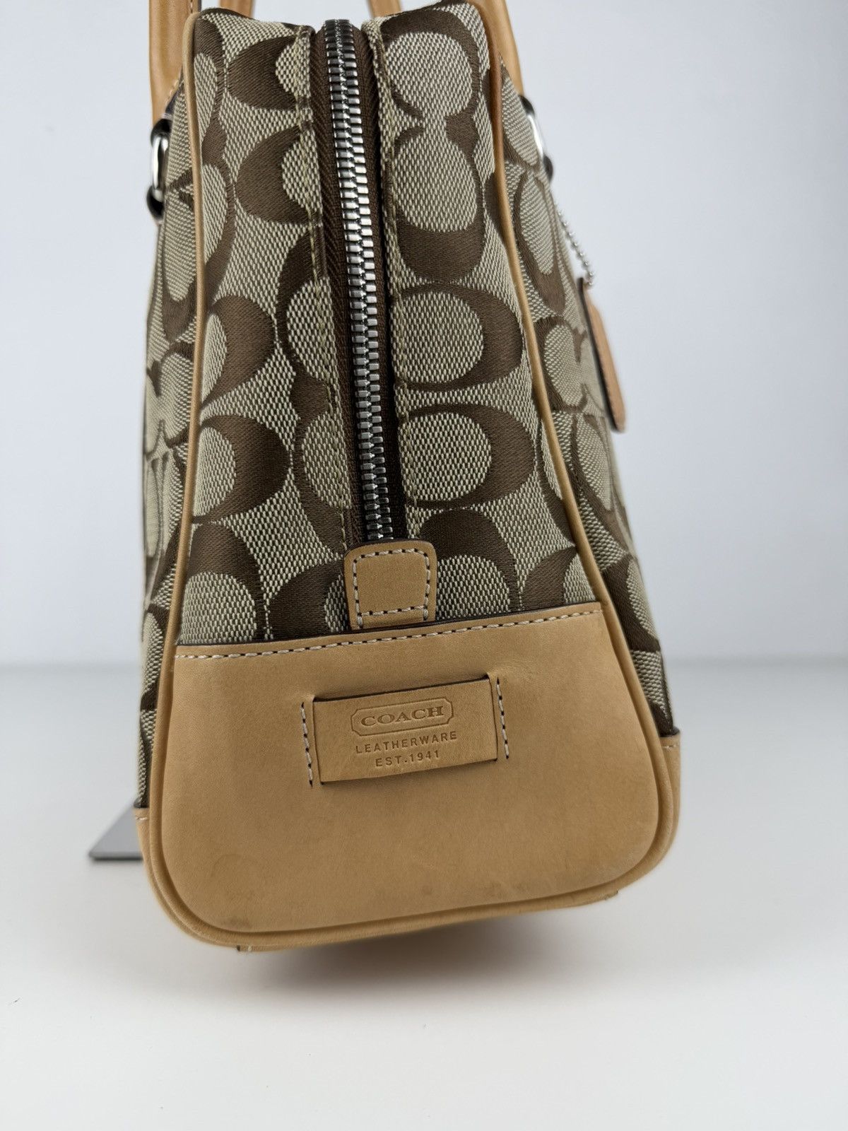 Coach signature canvas and leather satchel
