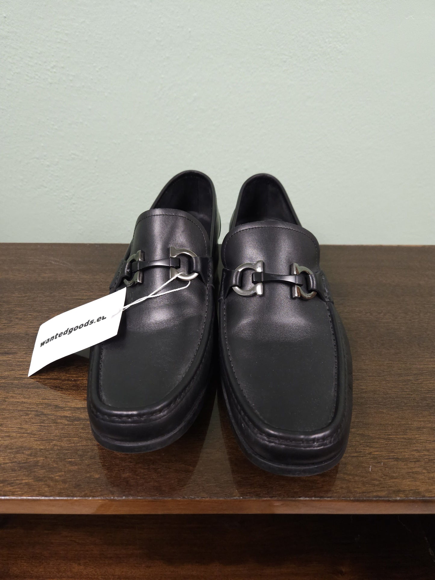 Salvatore Ferragamo gancini black leather loafers