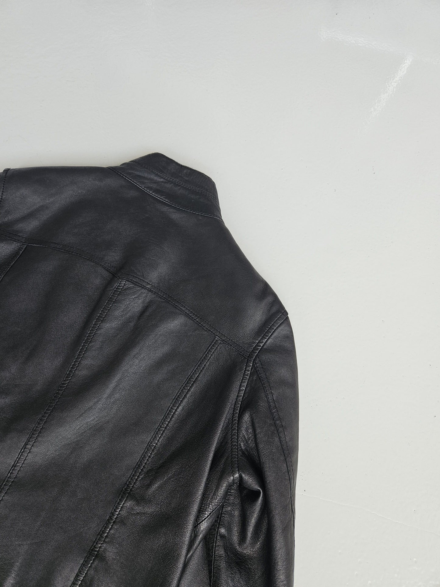 Archive y2k multipocket cropped lambskin leather jacket