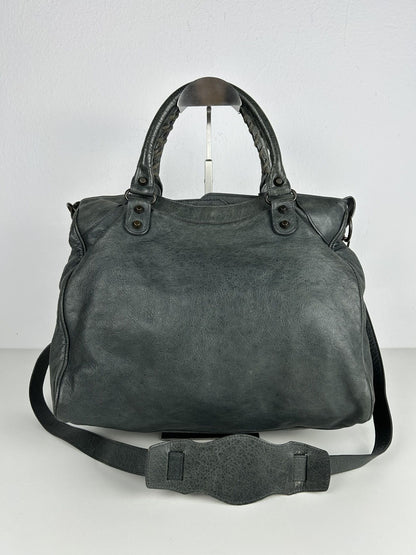 Balenciaga classic hardware city velo bag in dark green