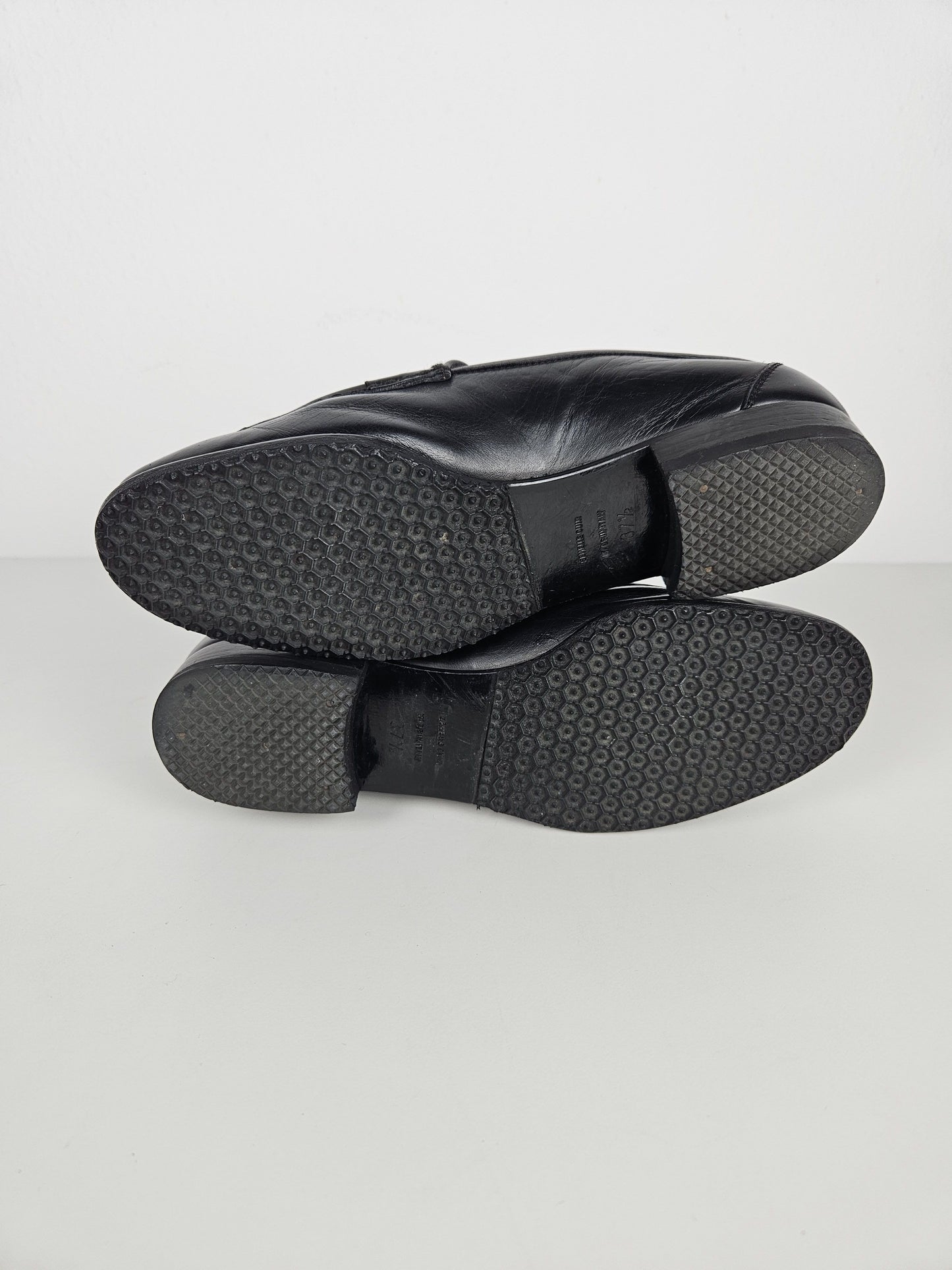 Vintage Hermes constance leather loafers H logo buckle