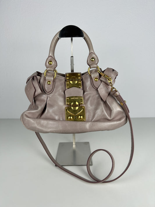 Miu miu mini bow bag in dusty pink