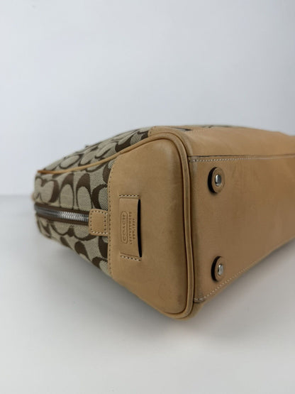 Coach signature canvas and leather satchel