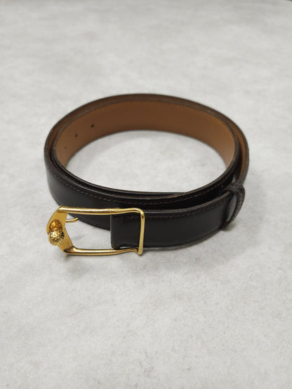 Vintage 1978 Hermes dark brown leather belt