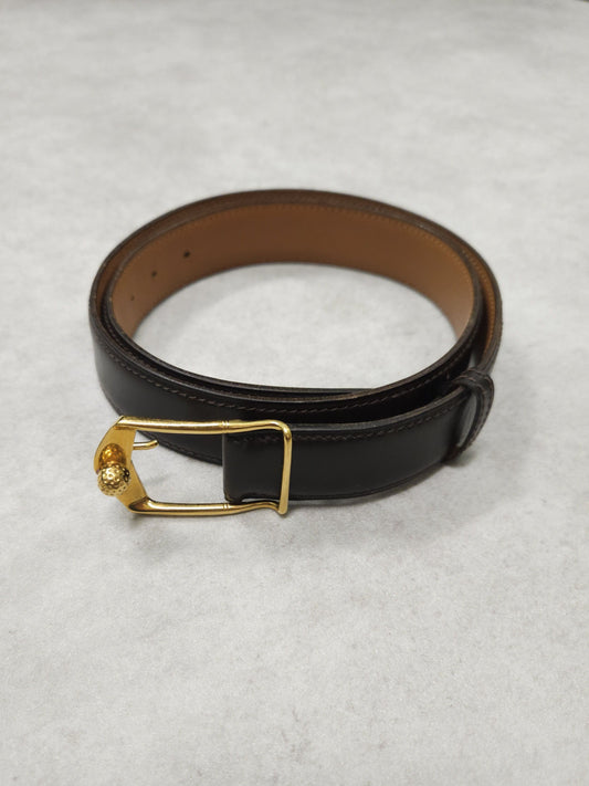 Vintage 1978 Hermes dark brown leather belt
