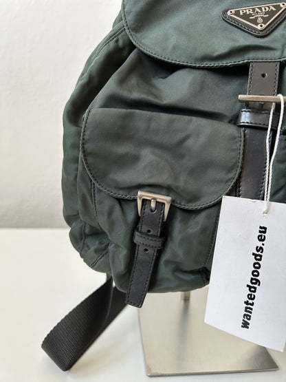 Vintage 90s Prada nylon triangle logo small cargo backpack