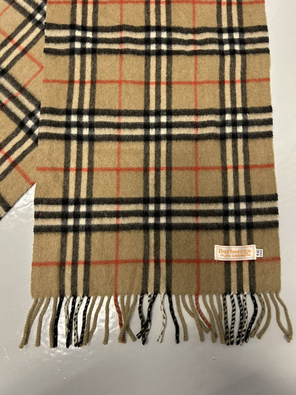 Vintage Burberry nova check cashmere scarf