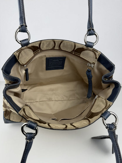 Coach park signature carryall canvas and leather tote
