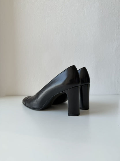 Vintage chanel CC logo block heels