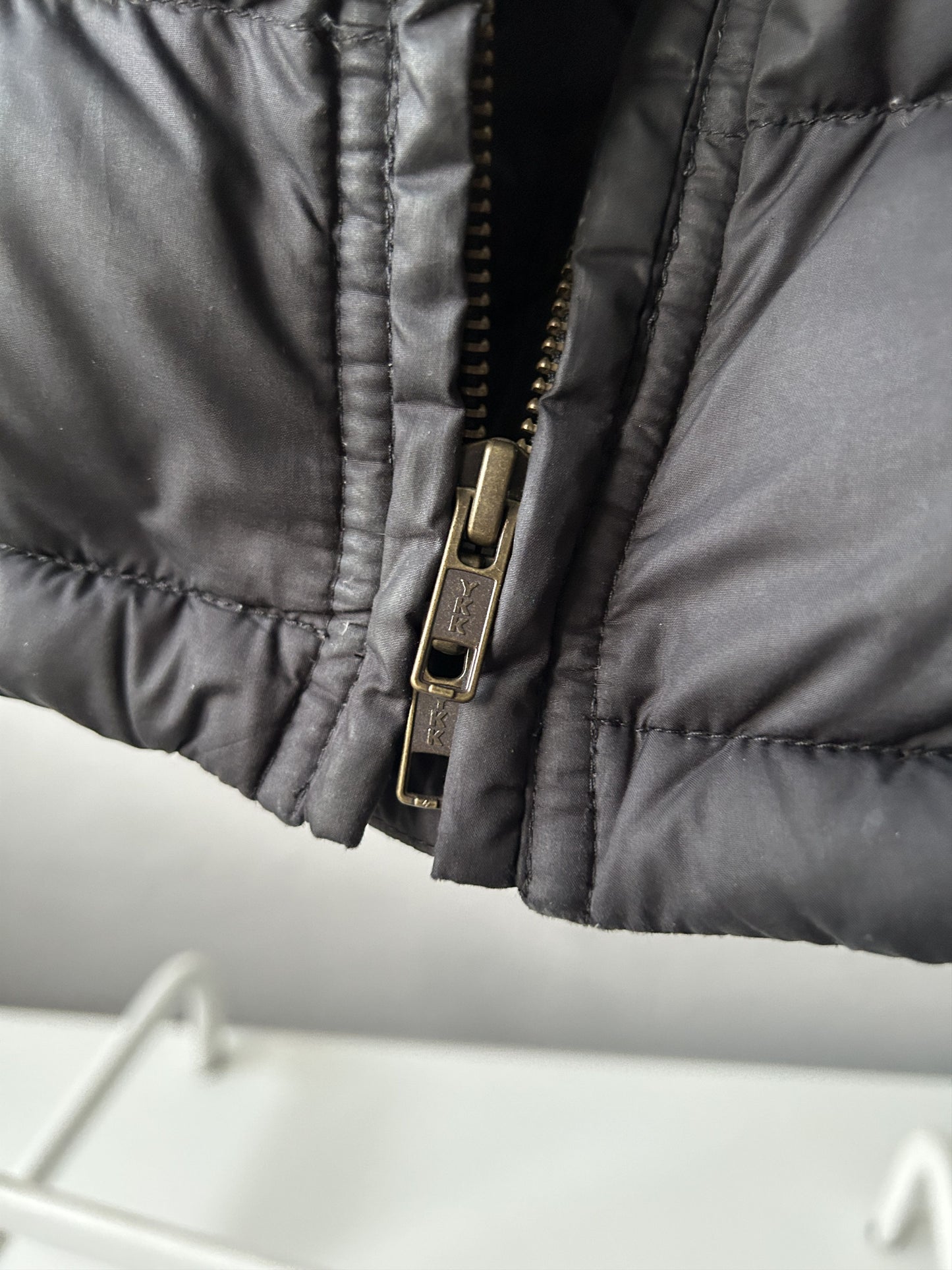 Burberry long hooded puffer coat