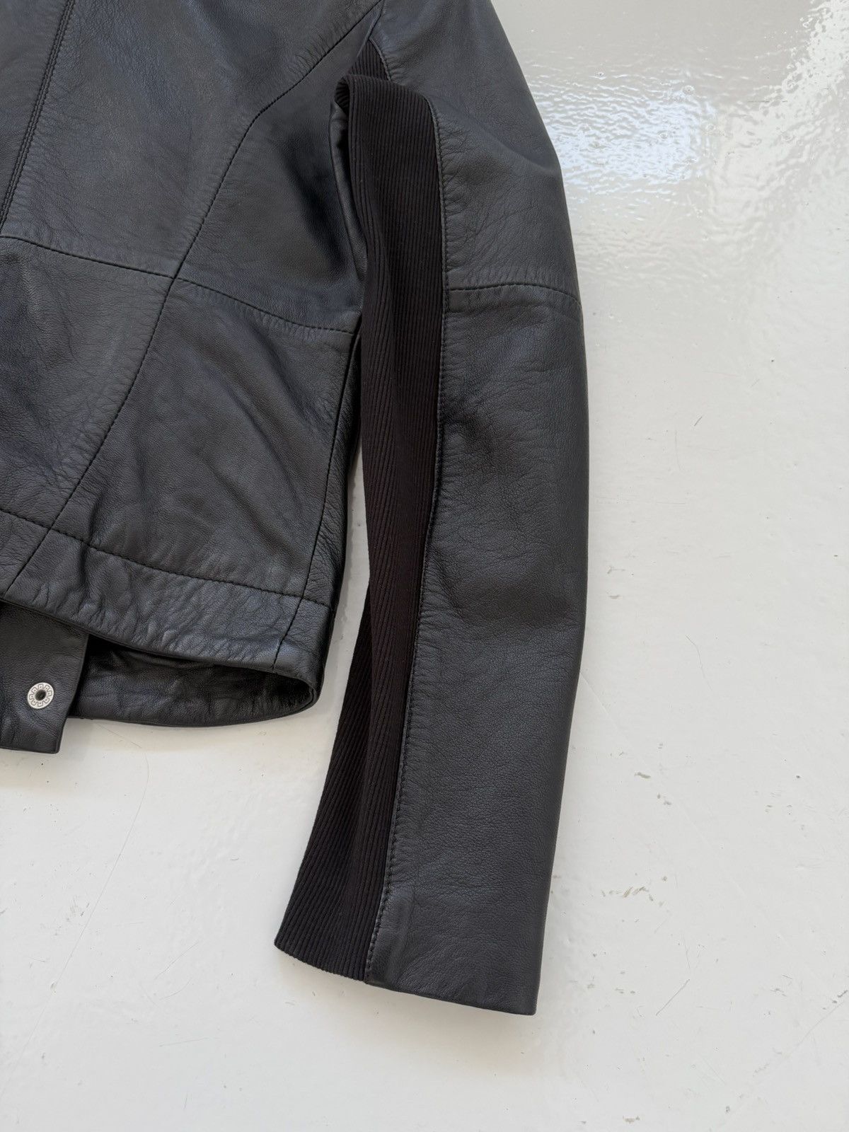 Vintage Saint Tropez asymmetrical leather jacket