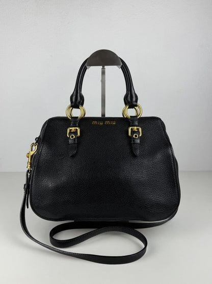Miu miu madras leather mini boston bag