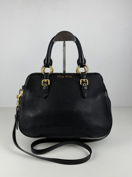 Miu miu madras leather mini boston bag