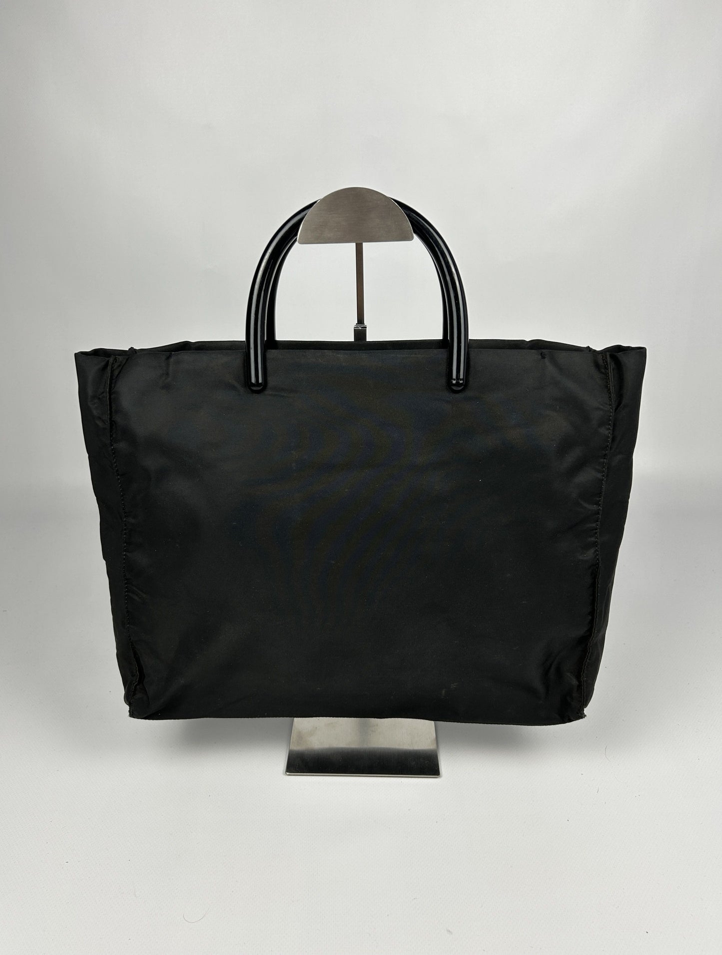 Vintage y2k prada nylon triangle logo plastic handle bag