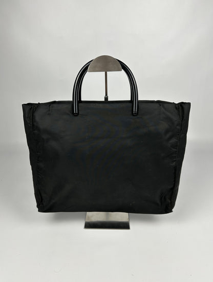 Vintage y2k prada nylon triangle logo plastic handle bag