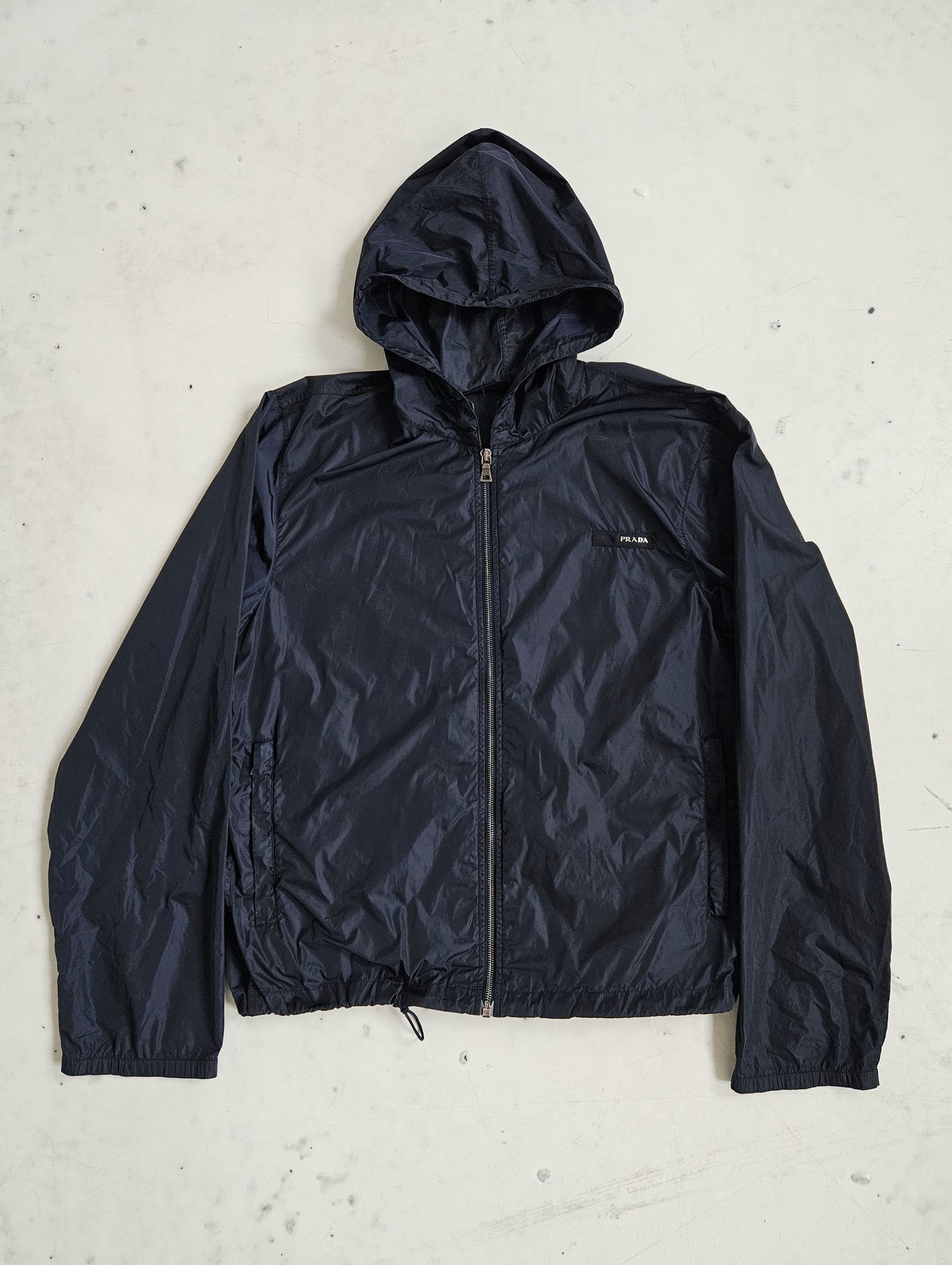 Prada sport art scg59h nylon chest logo hooded windbreaker