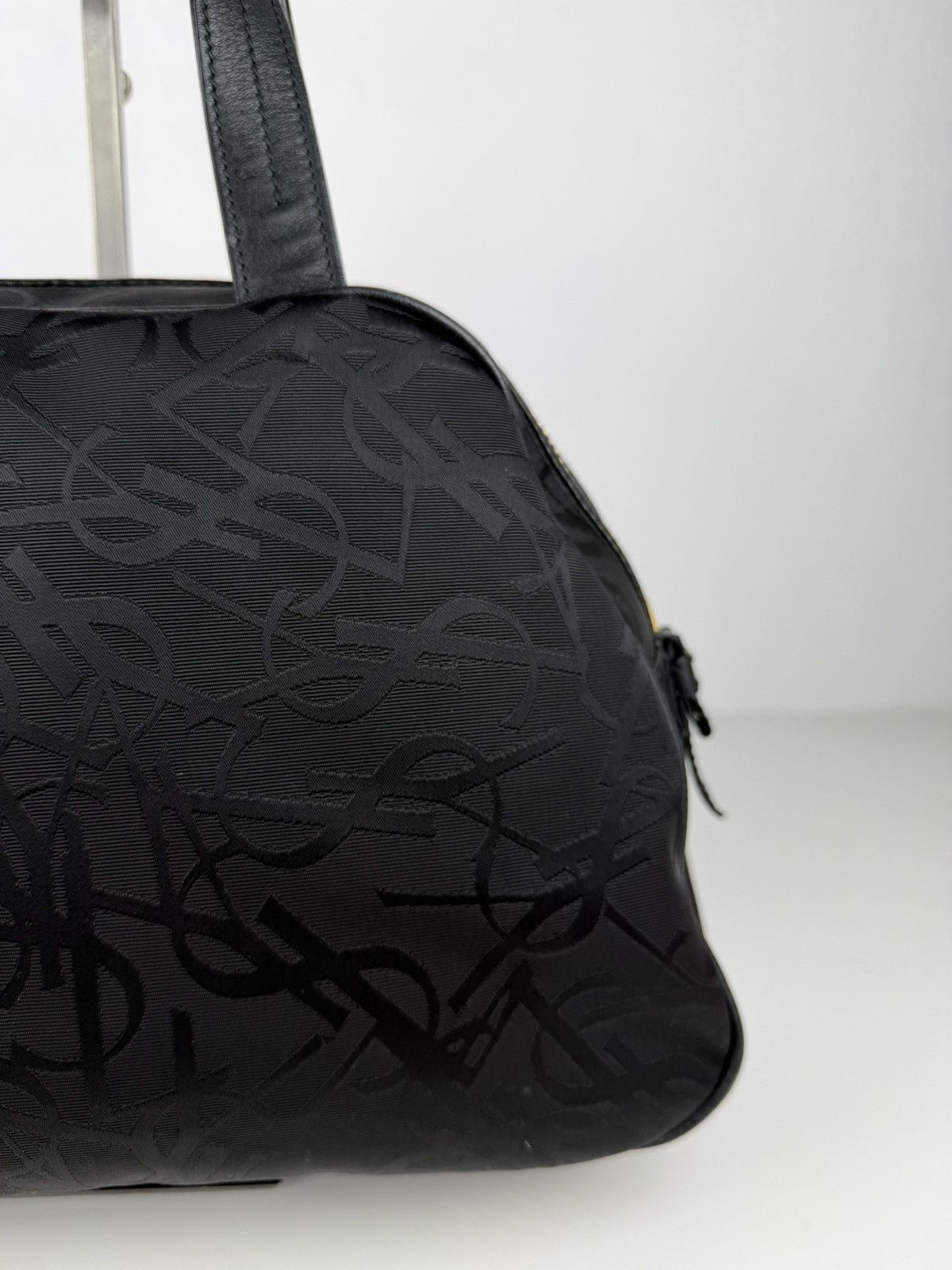 YSL Rive Gauche monogram obi bow bowler bag