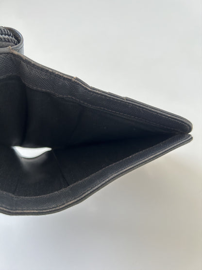 Prada nylon and saffiano leather triangle logo zip wallet