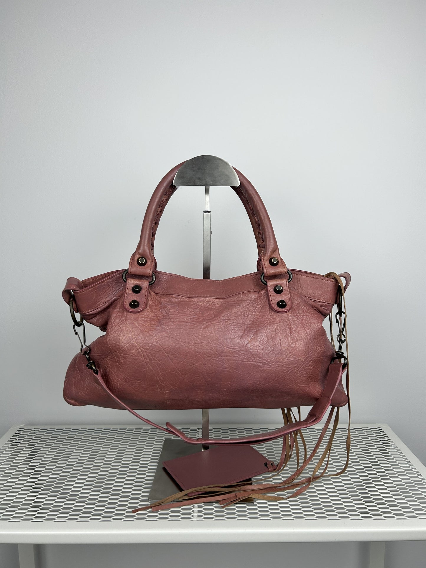 Balenciaga first bag in dusty pink