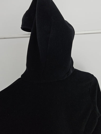 Prada sport red tab ninja fleece hoodie asymmetric zip