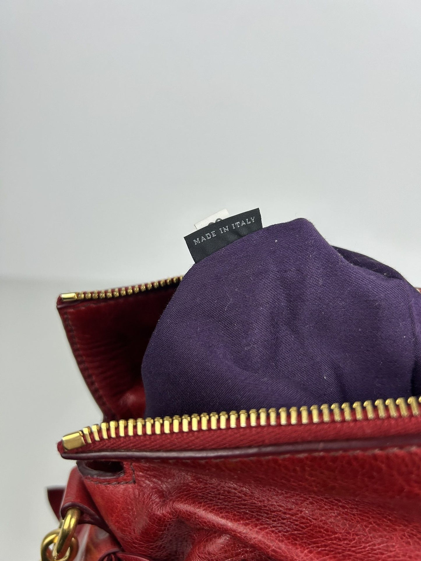 Miu miu vitello small bow bag in red