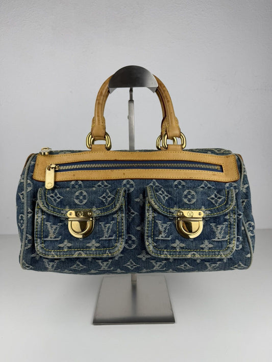 Louis Vuitton monogram denim neo speedy mini Boston bag