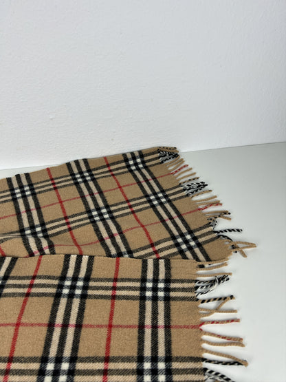 Vintage Burberry nova check merino wool and cashmere scarf