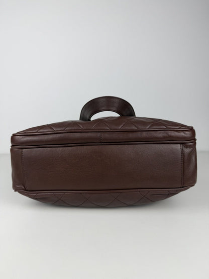 1996 Chanel CC turnlock matelasse quilted lambskin tote