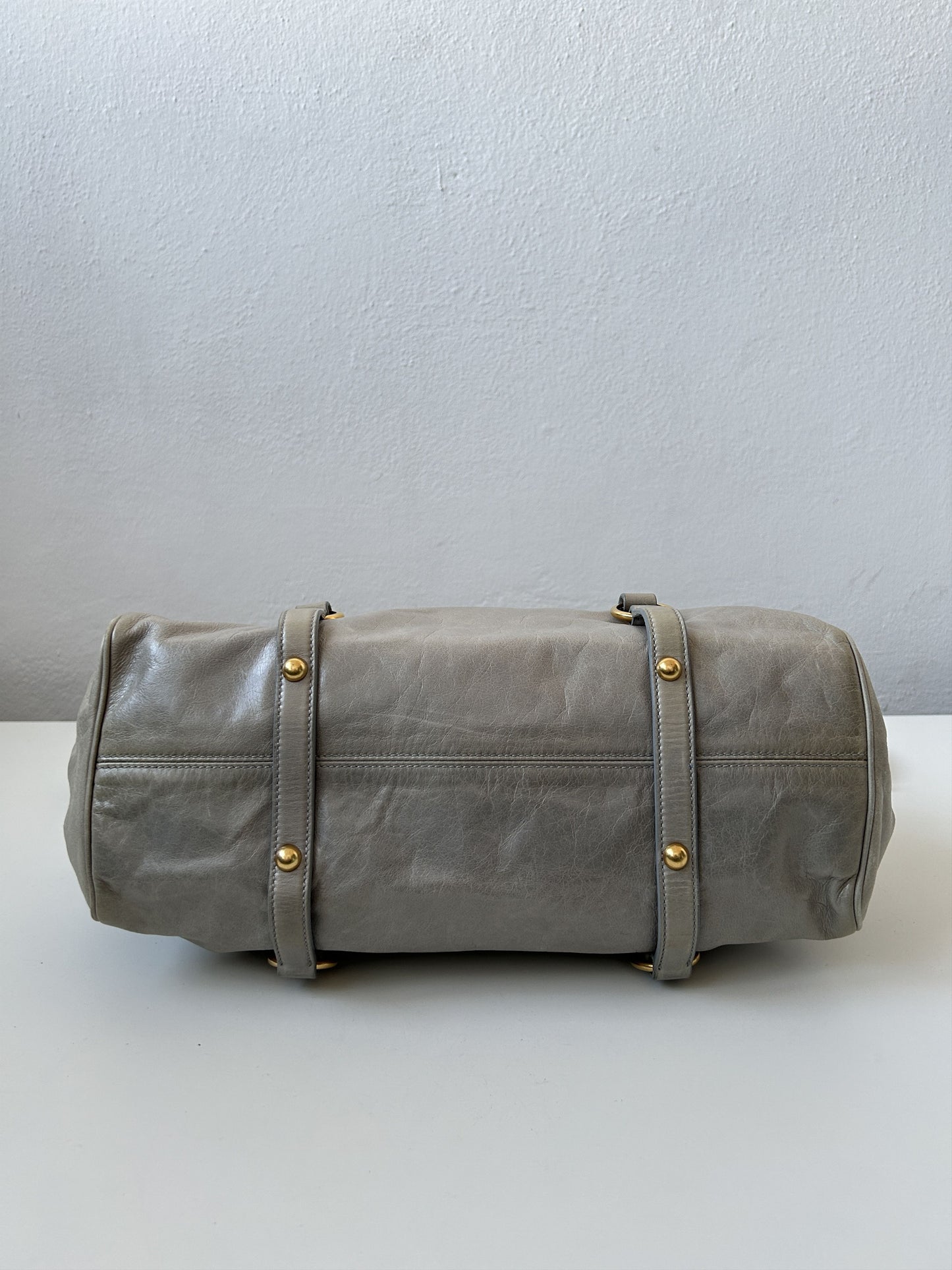 Miu miu vitello bow bag in blueish gray