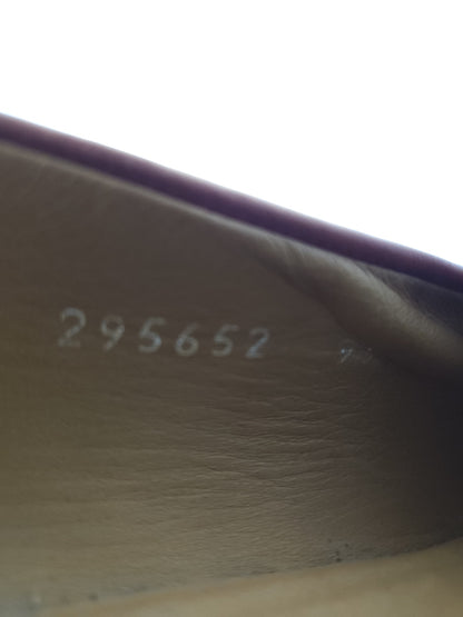 Gucci leather horsebit loafers in distressed red