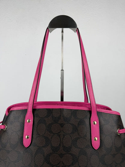 Coach signature coated canvas drawstring carryall tote