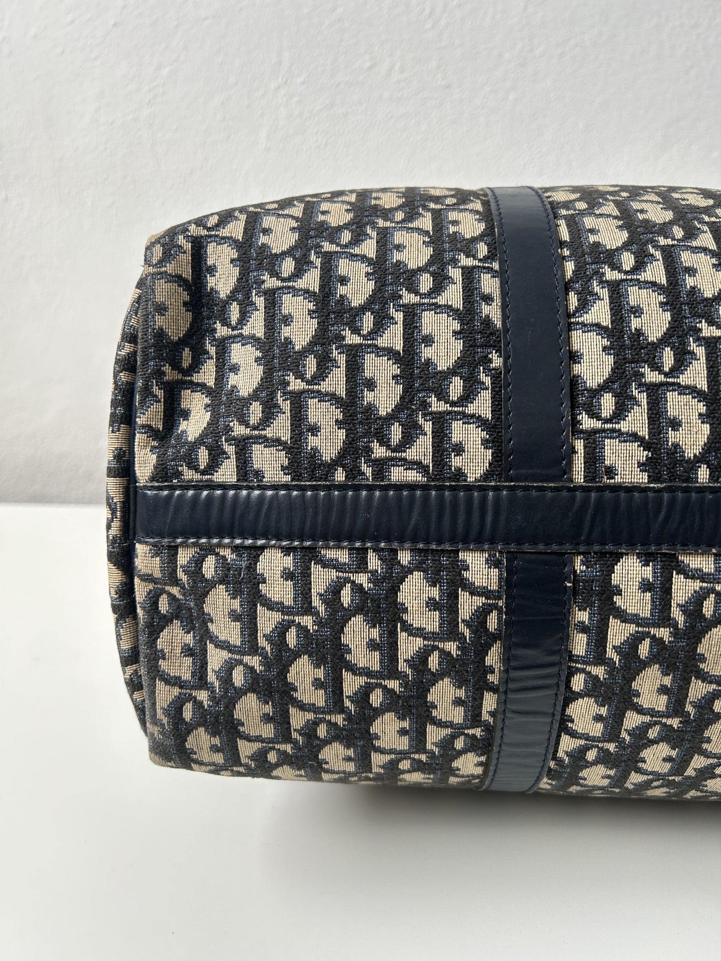 Vintage 70s Dior trotter oblique monogram canvas bowling bag