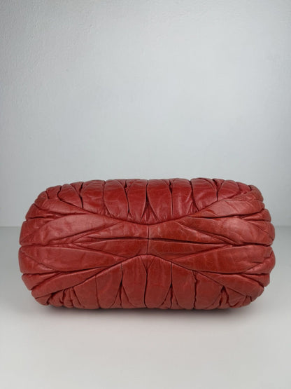 Miu Miu matelasse pleated leather handbag