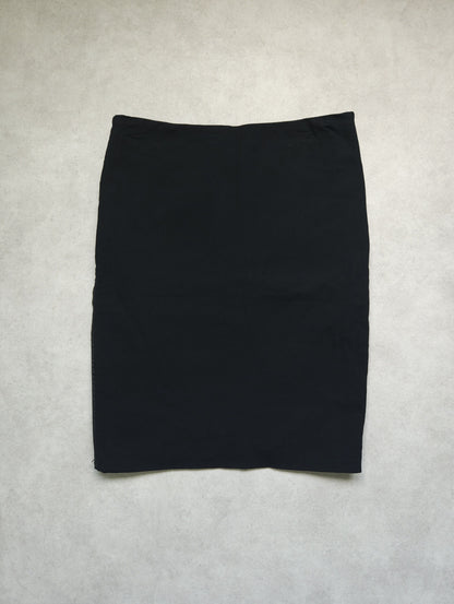 Gianni Versace Couture leather and wool zip off pencil skirt