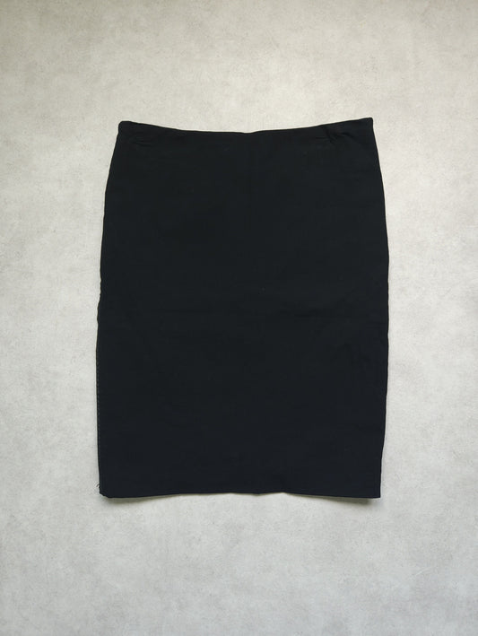 Gianni Versace Couture leather and wool zip off pencil skirt