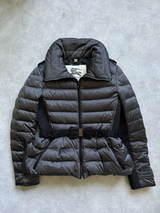 Burberry high collar belted short puffer jacket