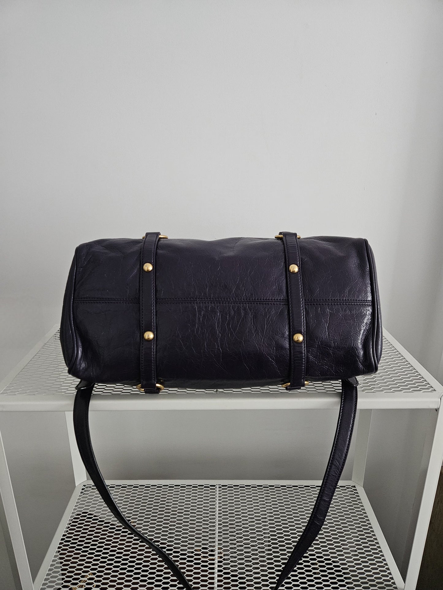 Miu miu vitello bow bag in deep purple