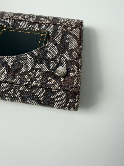 Dior trifold street chic monogram canvas and leather wallet