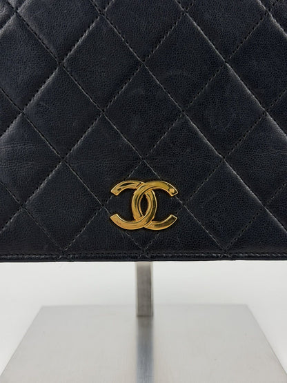 Vintage Chanel CC lambskin mini matelasse full flap