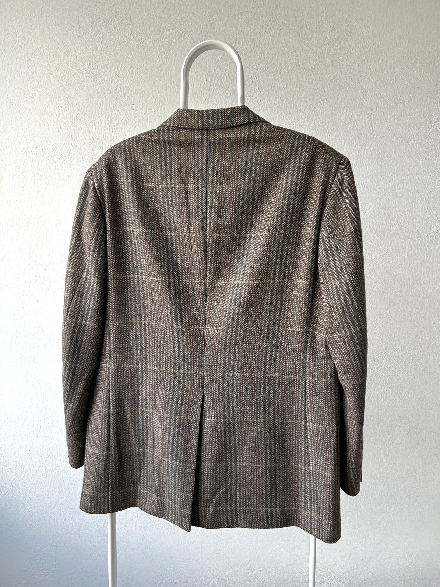 Vintage handmade checkered cashmere blazer