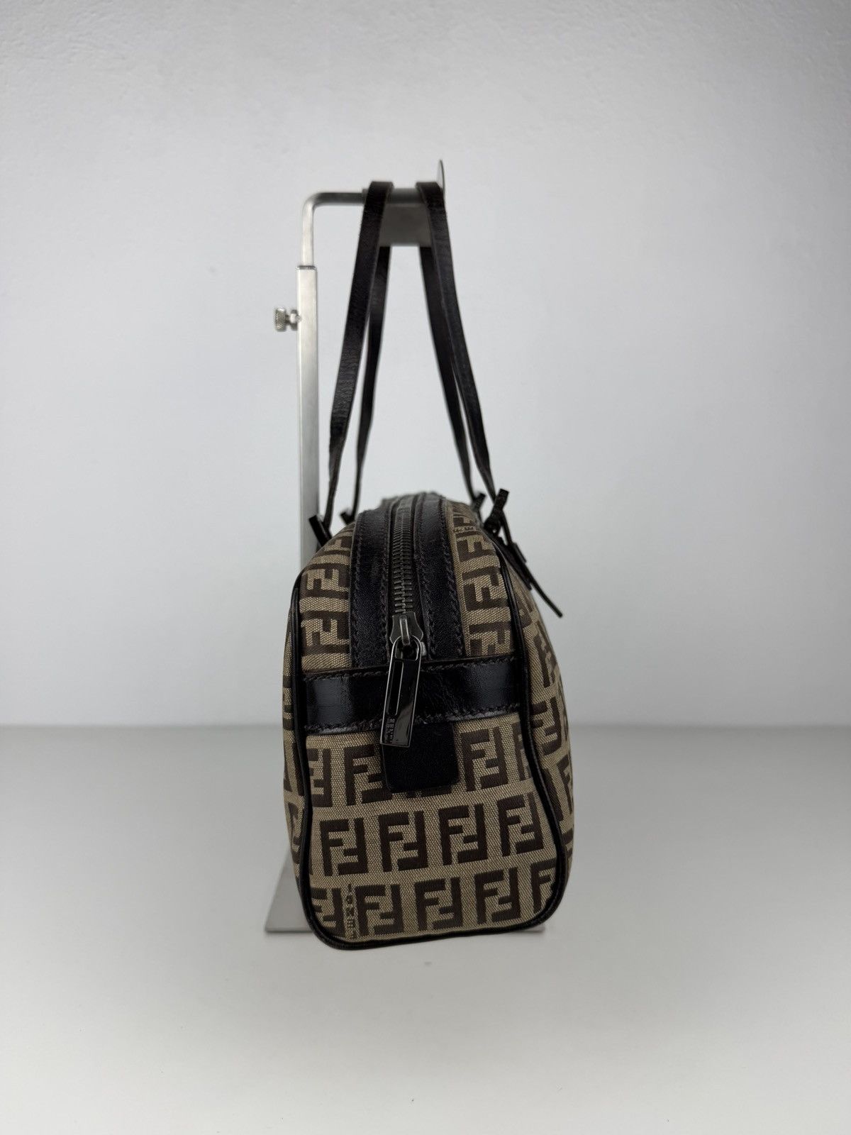 Fendi zucchino monogram canvas mini bowling bag